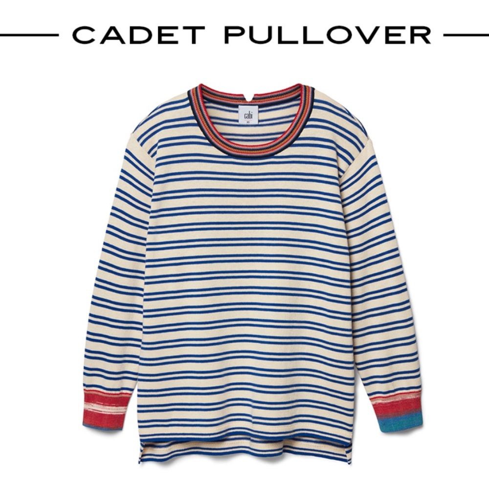 Cabi Cadet Multicolor Rainbow Striped Pullover Sweater‎